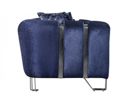 Nova Santana Velvet Loveseat - Navy