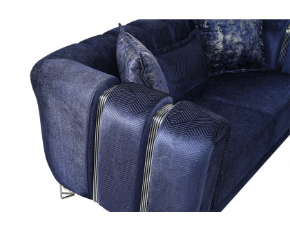 Nova Santana Velvet Sofa & Loveseat - Navy