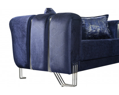 Nova Santana Velvet Sofa & Loveseat - Navy