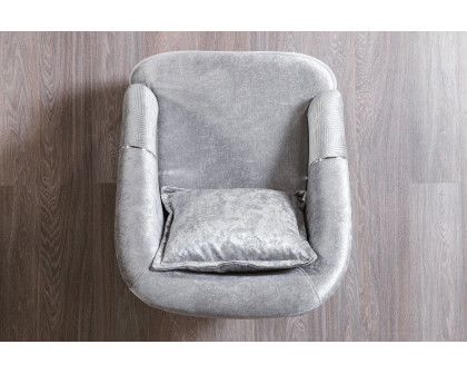 Nova Santana Velvet Chair - Silver