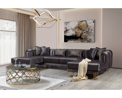 Nova - Santana Velvet Double Chaise Sectional