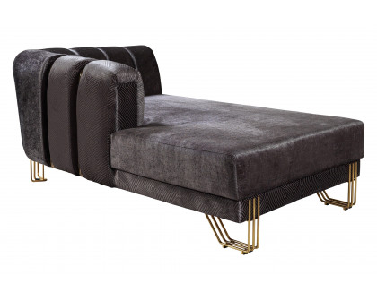 Nova Santana Velvet Double Chaise Sectional - Smoke