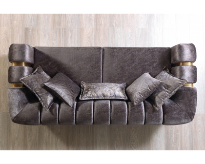 Nova Santana Velvet Sofa & Loveseat - Smoke