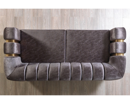 Nova Santana Velvet Sofa & Loveseat - Smoke