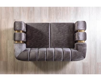 Nova Santana Velvet Sofa & Loveseat - Smoke