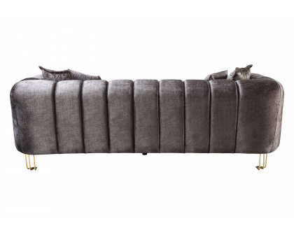 Nova Santana Velvet Sofa & Loveseat - Smoke