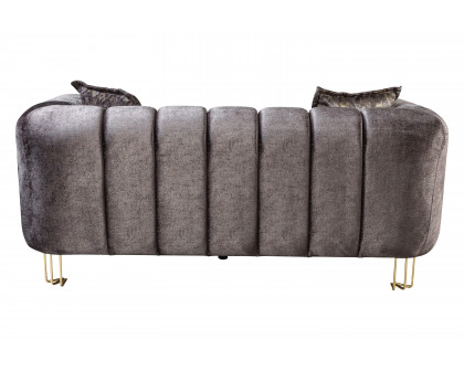 Nova Santana Velvet Sofa & Loveseat - Smoke