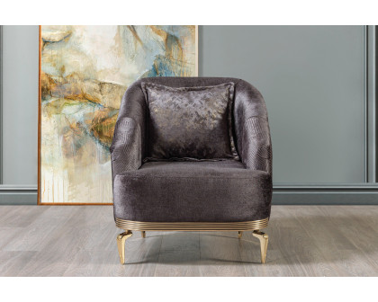 Nova Santana Velvet Sofa & Loveseat - Smoke