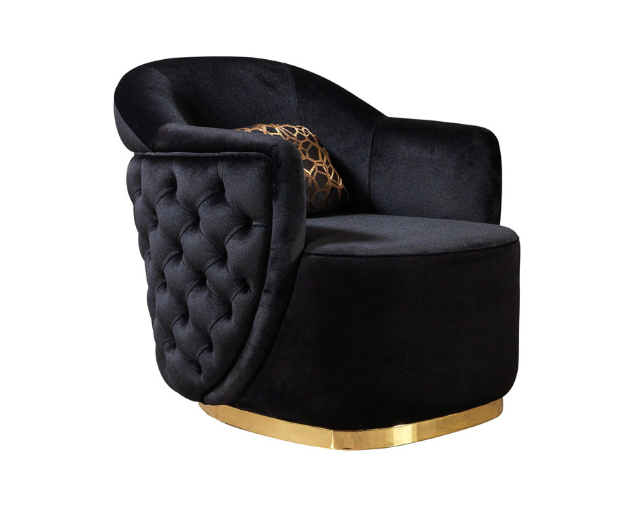 Nova Victoria Velvet Chair - Black