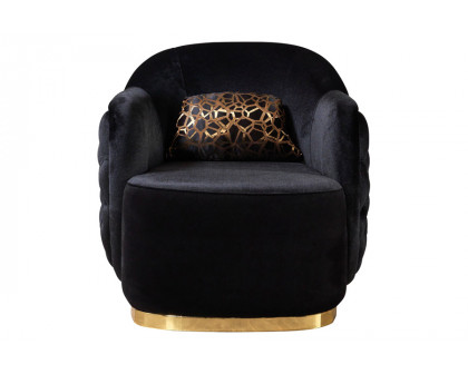 Nova Victoria Velvet Chair - Black