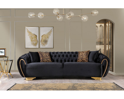 Nova Victoria Velvet Sofa & Loveseat - Black