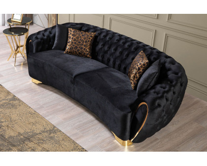 Nova Victoria Velvet Sofa & Loveseat - Black