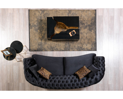 Nova Victoria Velvet Sofa & Loveseat - Black