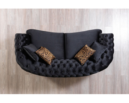 Nova Victoria Velvet Sofa & Loveseat - Black