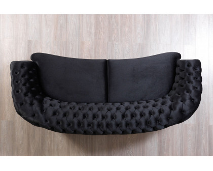 Nova Victoria Velvet Sofa & Loveseat - Black