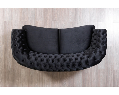 Nova Victoria Velvet Sofa & Loveseat - Black