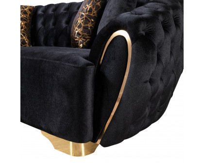 Nova Victoria Velvet Sofa & Loveseat - Black