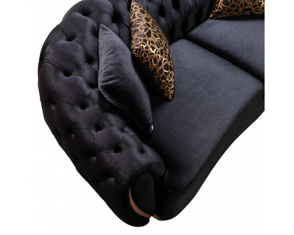 Nova Victoria Velvet Sofa & Loveseat - Black