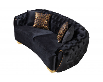 Nova Victoria Velvet Sofa & Loveseat - Black