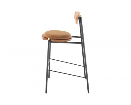 Nuevo™ Kink Bar Stool - Umber Tan Leather Seat