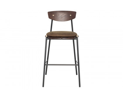 Nuevo™ Kink Bar Stool - Jin Green Leather Seat