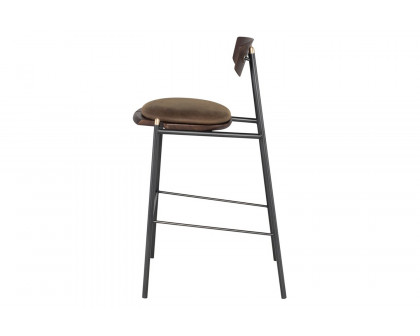 Nuevo™ Kink Bar Stool - Jin Green Leather Seat