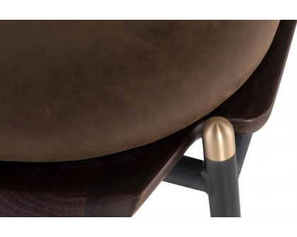 Nuevo™ Kink Bar Stool - Jin Green Leather Seat