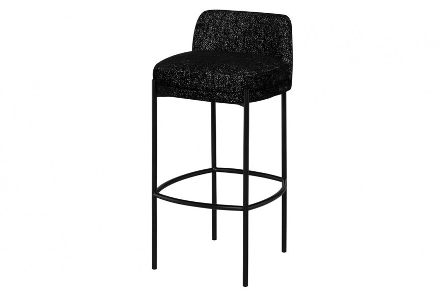 Nuevo™ Inna Bar Stool - Salt And Pepper Boucle, with Back