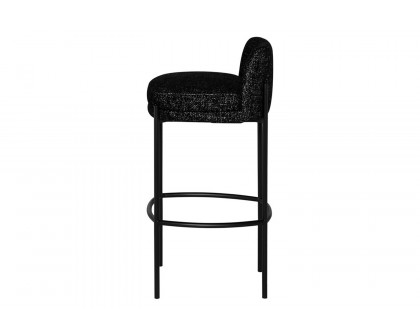 Nuevo™ Inna Bar Stool - Salt And Pepper Boucle, with Back