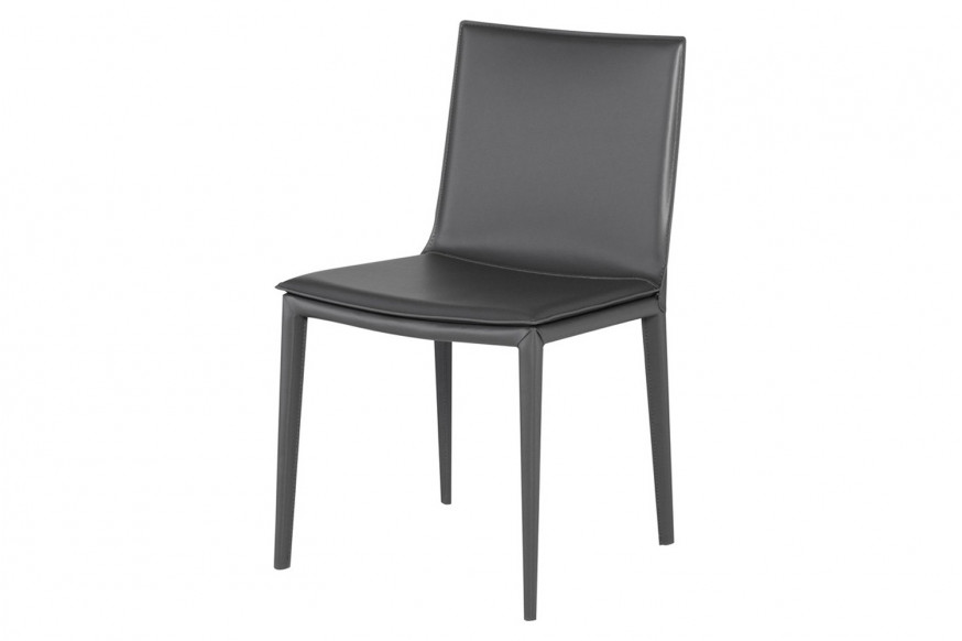 Nuevo™ Palma Dining Chair - Dark Gray Leather Seat