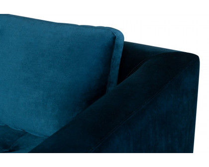 Nuevo™ Matthew Sectional - Midnight Blue Fabric Seat, Brushed Stainless Legs