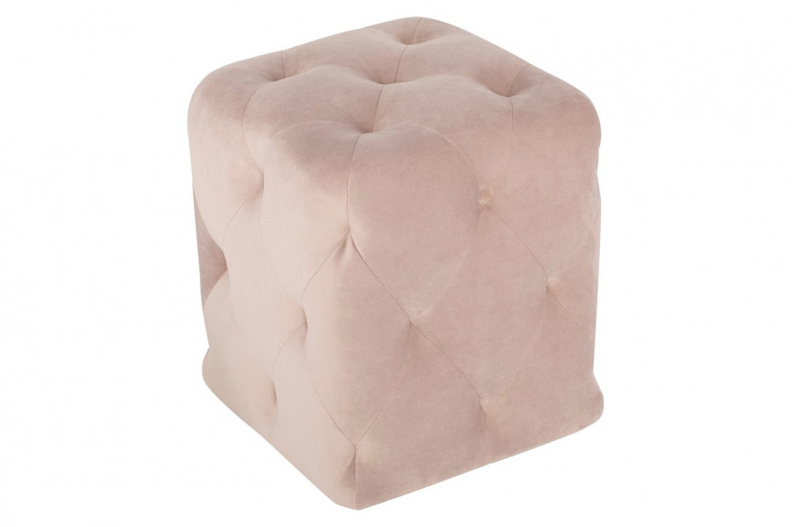 Nuevo™ Tufty Ottoman - Blush Velour, L15'' x W15'' x H17''