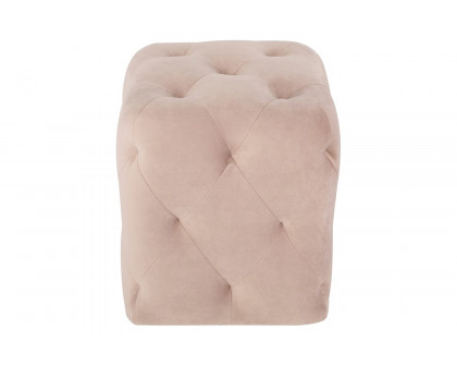 Nuevo™ Tufty Ottoman - Blush Velour, L15'' x W15'' x H17''