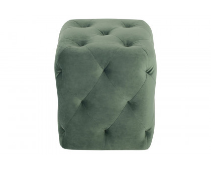 Nuevo™ Tufty Ottoman - Moss Velour, L15'' x W15'' x H17''