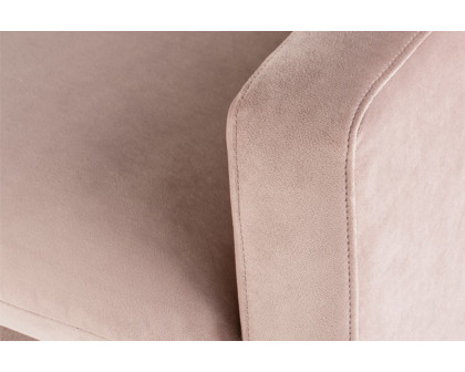 Nuevo™ Anders Occasional Chair - Blush Velour Color, Brushed Stainless Legs