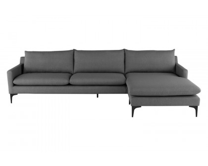 Nuevo™ Anders Sectional - Slate Gray Color, Matte Black Legs