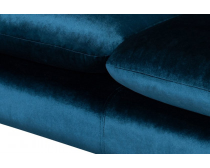 Nuevo™ Anders Sectional - Midnight Blue Velour Color, Matte Black Legs