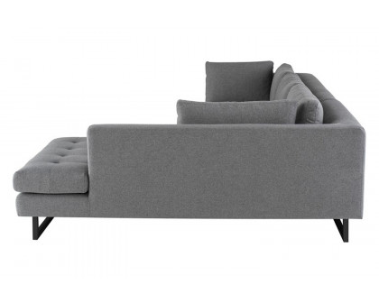 Nuevo™ Janis Sectional - Shale Gray Seat, Matte Black Steel Legs, Right Chaise