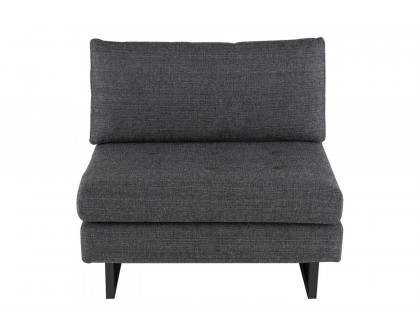 Nuevo™ Janis Sofa Extension - Dark Gray Tweed Seat, Matte Black Steel Legs, L34,3'' x W37,8'' x H31,3''