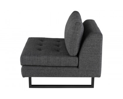 Nuevo™ Janis Sofa Extension - Dark Gray Tweed Seat, Matte Black Steel Legs, L34,3'' x W37,8'' x H31,3''