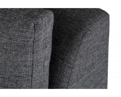 Nuevo™ Janis Sofa Extension - Dark Gray Tweed Seat, Matte Black Steel Legs, L34,3'' x W37,8'' x H31,3''