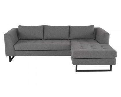 Nuevo™ Matthew Sectional - Shale Gray Seat, Matte Black Steel Legs