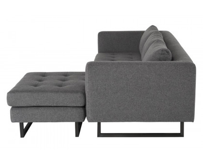 Nuevo™ Matthew Sectional - Shale Gray Seat, Matte Black Steel Legs