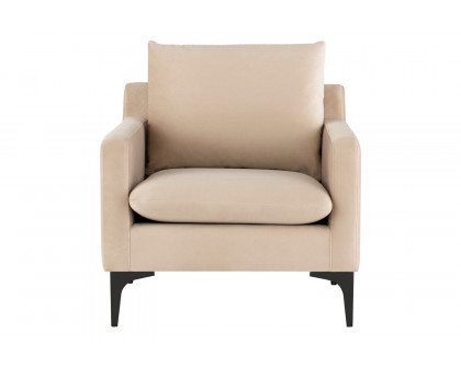 Nuevo™ Anders Occasional Chair - Nude Velour Color, Matte Black Legs