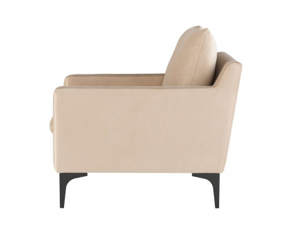 Nuevo™ Anders Occasional Chair - Nude Velour Color, Matte Black Legs