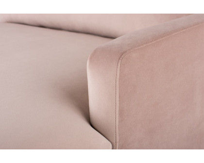 Nuevo™ Anders Sectional - Blush Velour Color, Brushed Stainless Legs