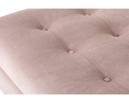 Nuevo™ Janis Sectional - Blush Velour Seat, Brushed Stainless Legs, Right Chaise