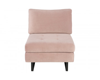 Nuevo™ Janis Sofa Extension - Blush Velour Seat, Matte Black Steel Legs, L25,8'' x W37,8'' x H31,3''