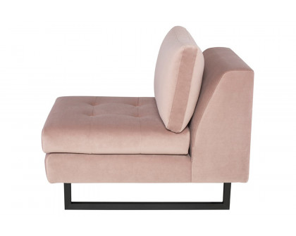 Nuevo™ Janis Sofa Extension - Blush Velour Seat, Matte Black Steel Legs, L25,8'' x W37,8'' x H31,3''