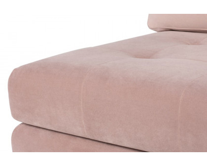 Nuevo™ Janis Sofa Extension - Blush Velour Seat, Matte Black Steel Legs, L25,8'' x W37,8'' x H31,3''